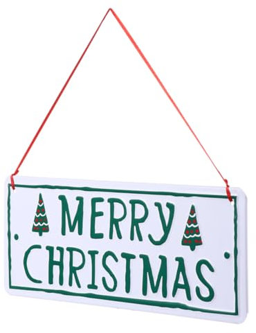 TOPBATHY Adorno Colgante de Hierro para Puerta Decoración Navideña Letrero de Navidad para Entrada para Casa Tienda y