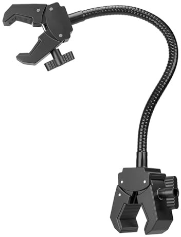 Photography Double U Clamp with Flexible Gooseneck for Holding Cameras Lights Microphones in Various Positions Adjustable Photography Flexible Arm Double Strong Clamp