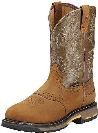 ARIATARJ3S Mens Workhog Work Boot Aged Bark/Army Green 10