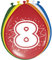 KULTFAKTOR GmbH 8. Geburtstag Luftballons Party-Deko 8 Stück bunt 30cm Einheitsgröße
