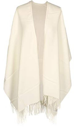 Toutacoo, Poncho mit Fransen - Damen - 07-Ecru/Elfenbein