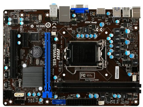 MSI B75MA-E31 Intel B75 Mainboard Socket LGA 1155 (DDR3-1600 Memory USB 3.0 + SATA 6Gb/s)