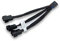 EK Water Blocks EK-Cable Y-Splitter 3-Fan PWM Cable with Sleeve 10cm, Black