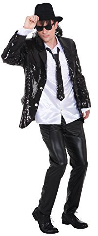 NET TOYS Pailletten Jacke schwarz Showjacket Showtime Glitzer Oberteil Show Jacket Glitzerjacket Paillettenjacket Glitterjacke L 52/54