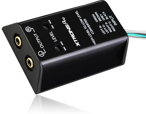 XTRONS RCA Converter Two Channel Line-Out Hi-Lo High Level to Low-Level Output Amplifier Converter Adapter