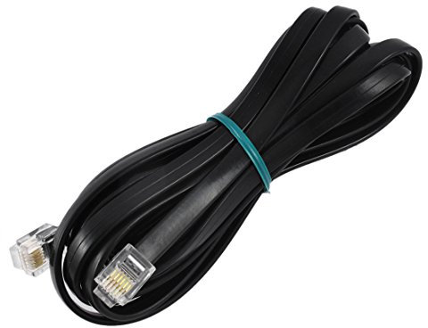 sourcing map 6P6C RJ11 Poste Téléphonique Fax Câble Modem Line 3 m Longueur Noir