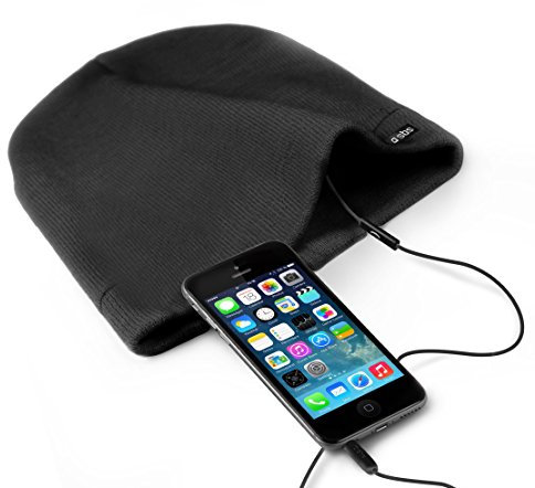 SBS Mobile Winter Caps mit Headphone (3,5 mm, Microphone, Antwort Button) schwarz