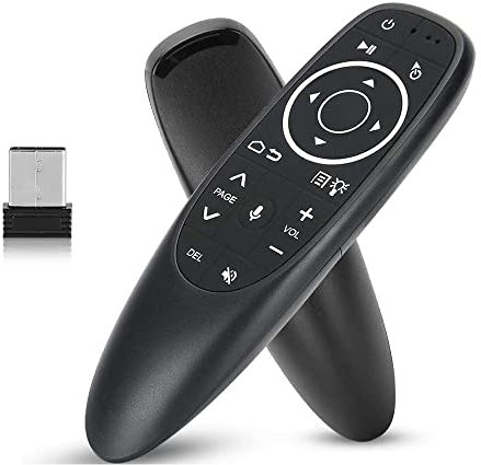 TELECOMANDO PC USB ILLUMINAZIONE LED AIR MOUSE GIROSCOPIO WIRELESS 2.4G controllo IR VOCALE compatibile per TV SMART COMPUTER QNAP BOX ANDROID PROIETTORE HTCP RASPBERRY TABLET SMARTPHONE OTG