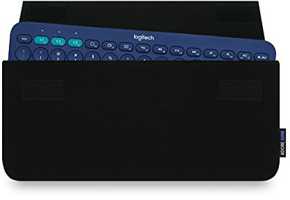 Adore June Keeb Schützhülle kompatibel mit Logitech K380 / Logitech Pebble 2 Keys K380S, Praktische Stoff-Tasche zum Mitführen der Tastatur, Schwarz