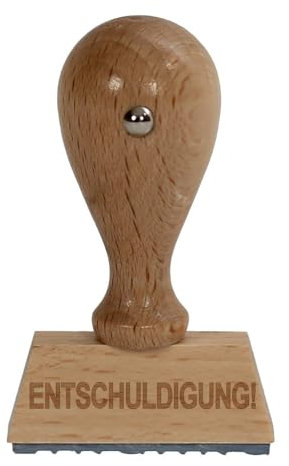 Bütic Spaß Holzstempel V1 / Fun-Stempel HS4010 mit Beschriftung oder Wunschtext, Spaßstempel:ENTSCHULDIGUNG!