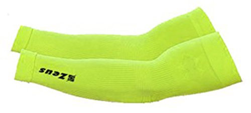 MANICOTTI SPORTIVI ZEUS MANICA BRACCIO PROTEZIONE SPORTIVA PER BASKET VOLLEY TENNIS CICLISMO CALCIO (GIALLO FLUO, L/XL)