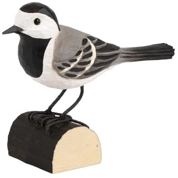 WILDLIFEGARDEN Wildlife Garden WG405 DecoBird Bachstelze - Handgeschnitzter Dekorative Vogel aus Holz - Kleine Europäische Vögel