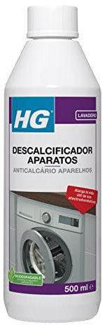 HG Descalcificador Aparatos, Elimina el Sarro de los Electrodomésticos como Hervidores, Cafeteras y Lavadoras, Limpia la Cal y Desincrusta la Suciedad de Planchas y Cocinas - 500ml