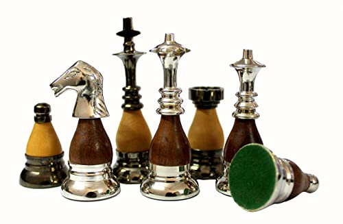 Schachfiguren aus Messing und Holz, Königshöhe 8,9 cm, Sammler-Edition