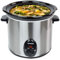 Syntrox Germany 3,0 litri in acciaio inox Slow Cooker con funzione di mantenimento del calore, vetro di sicurezza e ciotola in ceramica estraibile, cottura lenta