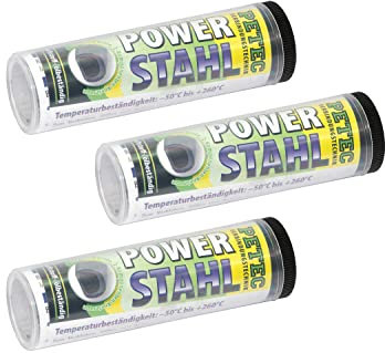 Petec_bundle 3X PETEC Power Stahl Knetmasse Flüssig Metall Kleber Metallkleber 50 G SB-Karte 97450