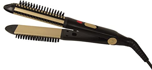 Bauer 2 in 1 Hair Styling Tool - Cermaic Hair Straighteners and Curling Brush - All Hair Types - Fast Gentle Heat - Easy to Use