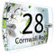 CS Printing House Number Sign Plaque Garden Glass Effect Acrylic Sign Door Plate Marble Wall Display 2 Part Branded Acrylic (Summer flowers)