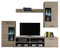 AVANTI TRENDSTORE - Kalli - Parete da soggiorno con illuminazione LED compresa, disponibile in 2 diverse colorazioni. Dimensioni: LAP 230x180x40 cm (Marrone)