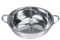 Casserole chinoise en acier inoxydable Shabu-shabu pour 4 à 5 personnes, utilisée avec cuisinière à induction, four à gaz, four électrique, plaque de cuisson en céramique – Argent (30 cm)