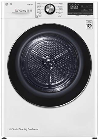 LG RC90V9AV2W Asciugatrice Smart a Carica Frontale 9 Kg, Libera Installazione, Classe A+++ -10%, Intelligenza Artificiale, Oblò in Vetro Temperato, 60 x 69 x 85 cm - Bianco