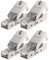 deleyCON 4x CAT 6a Connecteur Réseau RJ45 Sans Outil avec Connexion LSA pour Câbles D'installation Rigides Câble LAN Blindé 10 Gbit/s Connecteur de Câble Réseau Boîtier Métallique CAT6a
