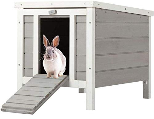 Bunny Business Cat/Puppy/Rabbit/Guinea Pig Wooden Hide House - 50 x 42 x 43cm (Grey)