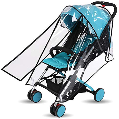 Regenschutz für Kinderwagen, Windschutz, Schneeschutz, Buggy, Buggy, Buggy, Wetterschutz, Reisezubehör, Universalgröße, schützt vor Regen, Kälte, Staub, Wasser, transparenter EVA-Kunststoff (klein)