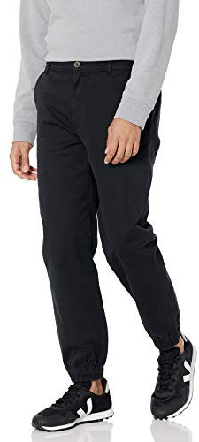 Amazon Essentials Herren-Chinohose, gerade Passform, Schwarz, Größe XL