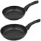 Blackmoor Pan Sets / 2, 3 and 4 Piece Sets / 2 Colours/Non-Stick/Cool-Touch Handles/Scratch Resistant/Suitable for Induction, Electric and Gas Hobs (Black, 2 Piece Frying Pan)