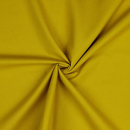 Hans-Textil-Shop Stoff Meterware Uni Flanell Baumwolle - 1 Meter, einfarbig, Baumwollflanell, Flanellstoff, Kleidung, Deko, Bettwäsche, Kissen (Ocker)