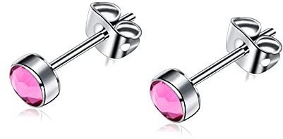 Orecchini a bottone in titanio G23 per orecchini da donna Orecchini a bottone con zirconi ipoallergenici in cristallo 3mm/4mm/5mm/7mm Orecchini da uomo per orecchie sensibili
