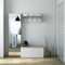 Dmora Mobile da Ingresso Narciso, Mobile Appendiabiti con 3 Ganci, Mensola portaoggetti da Ingresso, 100% Made in Italy, 90x29h34 cm, Bianco e Rovere
