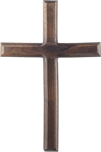 Craft&Style Kruzifix Holzkreuz Wandkreuz schlichtes dunkles Holz natur braun HxB: 30x20cm