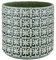 Nordring Retro Übertopf Vintage Pflanztopf für Zimmerplanzen Blumentopf Cross M (12,5 cm ø), grün, Keramik