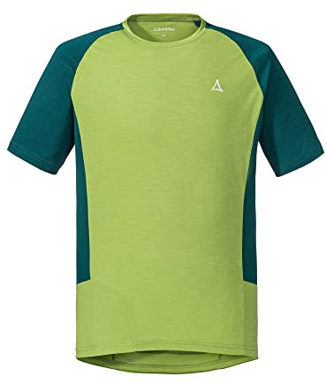 Schöffel Herren Shirt Auvergne M, geruchshemmendes Radtrikot, schnell trocknendes Funktionsshirt mit Taschen, green moss, 58