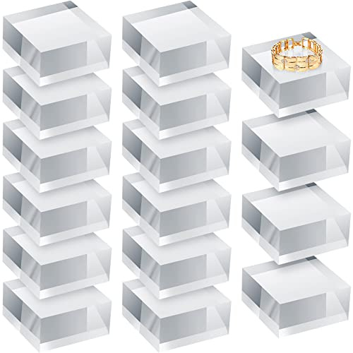 Remerry 16 Pcs Clear Acrylic Blocks Square Display, 2x2x1''