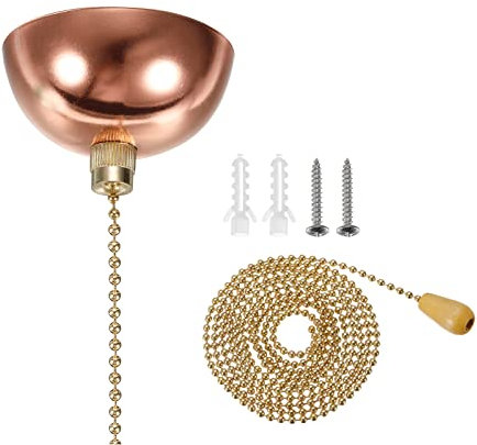PATIKIL AC 125/250V Pull Chain Switch, On-Off Hemisphere Cover for Wall Lamp Ceiling Lamp, Rose Gold
