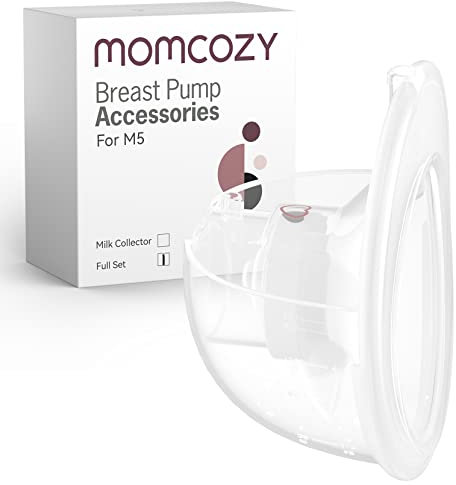 Momcozy Juego completo de vasos colectores solo compatible con Momcozy M5, no para otros. Accesorios de repuesto originales para extractor de leche M5 (160 ml, con brida de doble sellado de 24 mm)