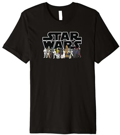 Star Wars Group Shot Retro Ensemble Poster Premium T-Shirt