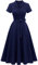 Wedtrend Abendkleid Kurz Cocktailkleid Damen Elegant für Hochzeit Rockabilly 50er Jahre Kleider Abendkleider Midi Elegant Swing Cocktailkleid WTP30001 Marineblau 2XL