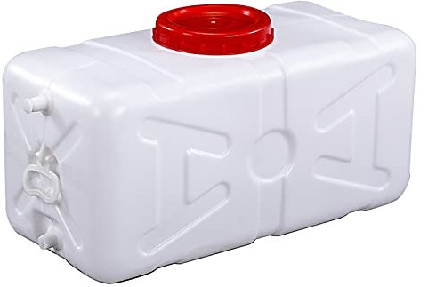 Jericane Eau Réservoir d'eau en Plastique De Qualité 25L/30L/45L/75L/110L/155L/200L，Blanc Bidons pour Carburants Alimentaire avec，Réservoir d'eau Car Portable，Eau Potable Conteneur pour(Size:110L)