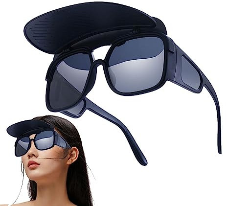 Sunglasses Sun Visor - Sunglasses, Hat Brim, Glasses, Funny Waterproof Glasses, Removable Sun Visor for Fishing, Hiking, Outdoor