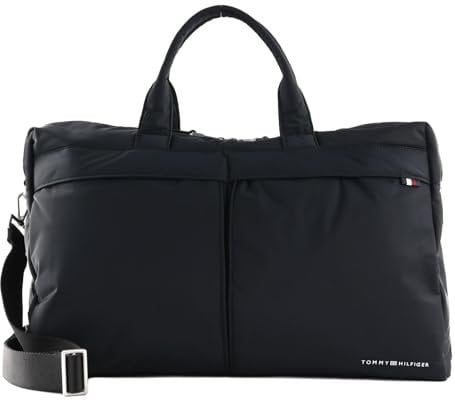 Tommy Hilfiger Herren TH Signature Duffle AM0AM12218 Reisetaschen, Schwarz (Black)