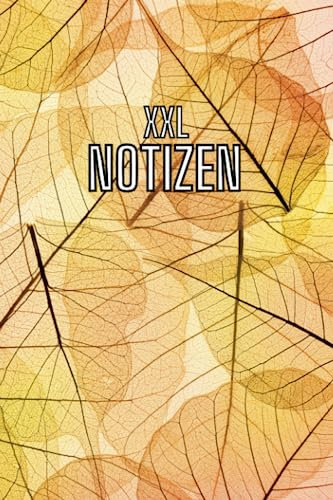 Notizbuch mit 400 Seiten XXL: Liniertes Extra Großes Notizbuch / Handliches A5 Format - Verwendbar als Haushaltsbuch, Schreibheft, Tagebuch, ... Block und vieles mehr / Herbstblätter Design