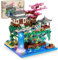 CIJINAY Piscine de Fleurs de pêcher Architecture Maquette Set de Construction, 3320 Pcs Micro Mini Nano Blocs de Construction Modèle pour Adultes Enfants.