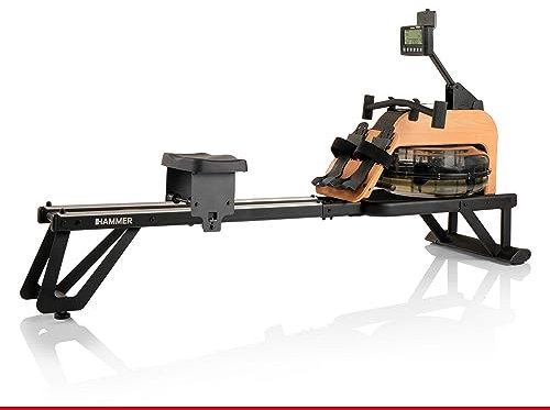HAMMER Wasser-Rudergerät RowFlow 5.0 NorsK, edles Holz-Design, 20 Programme, innovativer Rudergriff