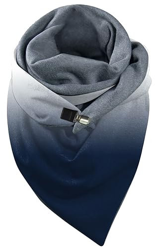 Damen Schal Dreiecksschal Klassischer Warmer Wckelschal Knopfschal Soft Wrap Winterschal Herbstschal Groß Elegant Dreiecksschal Poncho Flauschige Dreieck Damenschal Dreieckstuch Scarf (C, One Size)