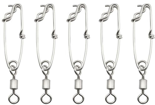 DGHAOP 5 stücke Longline Angeln Snap Clips Schließen Auge Edelstahl Longline Zweig Hanger Snap Wirbel Float Line Thunfisch Clip Angeln Zubehör
