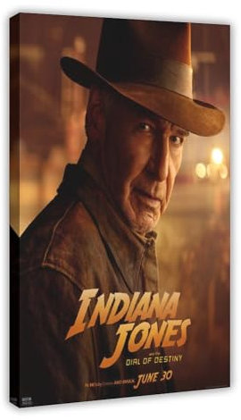 Filmposter Indiana Jones And The Dial of Destiny – Filmposter auf Leinwand, Schlafzimmer, Dekoration, Sport, Landschaft, Büro, Raumdekoration, Geschenk, Rahmen-Stil, 60 x 90 cm